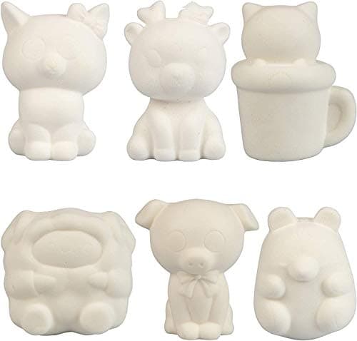 DIY Jumbo Animal Squishies 3.5" -6" (12pc) & Fabric Paint (12 Bottles) Combo Pack- White Kawaii Slow Rising Squishy Toys for Drawing, Painting, Decorating - Scented Stress Relief Craft thumbnail 8