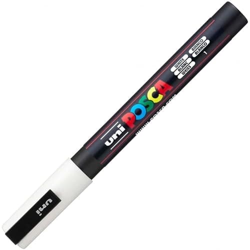 POSCA PC3M, 3 Marqueurs peinture base eau - Tout Support - Blanc | Uni Mitsubishi Pencil - Pointe fine conique 0,9-1,3mm. Couleurs couvrantes, permanentes sur surfaces poreuses thumbnail 3