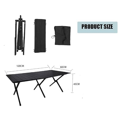 Evolve Heritage Collection Portable Low Alluminum Roll Up Travel Folding Table for Beach, Camping, & Picnic – Compact, Lightweight, Multi-Purpose for Indoor & Outdoor Use (Black) thumbnail 3