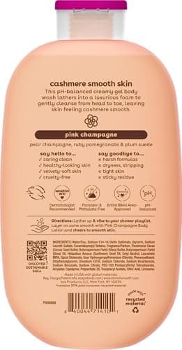 eos Cashmere Body Wash – Pink Champagne, Moisturizing Body Wash, Creamy Gel Formula, with Shea Butter, Glycerin, Vitamin E, pH Balanced, Sensitive Skin, Vegan, 16 fl oz thumbnail 9