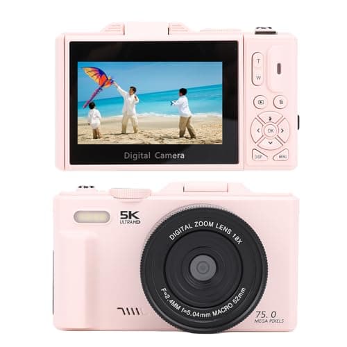 Jiawu Digital Camera for Photography, 5K 75MP Autofocus Vlog Camera with 3 Inch 180° Flip Screen, 18X Digital Zoom Point and Shoot Cam, Mini Video Cameras for Teens Adults Seniors thumbnail 6