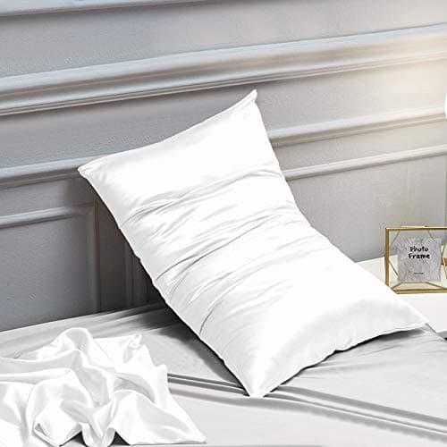 NTBAY Satin Envelope Closure Pillowcases, 2 Pack, 50x90 cm, White | Silk Satin Pillow Cases for Hair and Skin, Envelope Closure, Beauty Sleep, High Shine, Machine Washable thumbnail 6