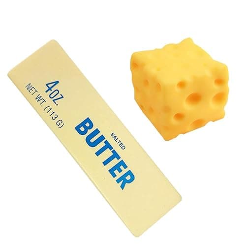 Butter Squishy, Soft Cheese Squishys Stress Relief Block,Squeeze Cheese Stress Toy, Portable Decompression Sensory Toy, Anxiety Relief Fidget Toy for Kids Adults Office Home (2PCS) - Image 1