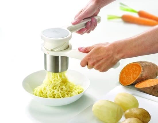 Joseph Joseph Helix Potato Ricer Masher Ergonomic Twist-Action Hand Manual Stainless Steel For Mashed Potato, White, 22 - White - Potato Ricer thumbnail 4