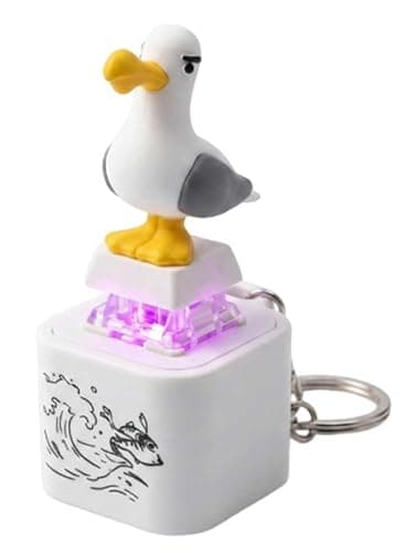 CEAJUSIOT Seagull Mine Keychain,Button with Sound Rechargeable Keyboard Clicker Fidget Toys Stress Relief Noise Maker Animal Keycaps Funny Gifts - Image 1