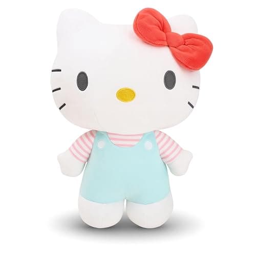 Simply Toys Official Hello Kitty Plush Doll 40cm | Soft Sanrio Licensed Stuffed Toy in Mint Overalls | Collectible Hello Kitty Plushie for Girls, Teens, Kids, Adults & Fans Idea & Room Decor - Image 1