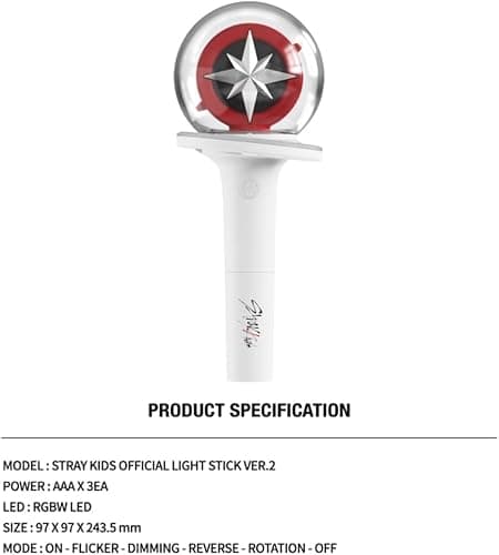 Niaycouky Straykids Lightstick, Cheering Lights for Concert Light Sticks with Bluetooth Function with Merch Bracelets and 55 Photocards thumbnail 4