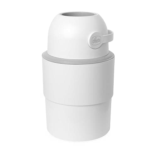 Chicco Telescopic Nappy Eater Compact Odour Control, Diaper Disposal, Foldable Storage Basket and Space-saving, No Refills, Normal Bags are Used, White - Image 1