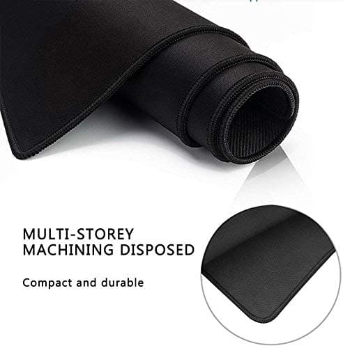 YEBMoo Gaming Mouse Pad XXL Extended Desk Pad & Thick Large (800x300x3 mm) Computer Keyboard Mousepad Mouse Mat (80x30 Black) thumbnail 4