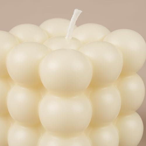 Zenith Gaia Bubble Kerze Aus 100% Natürlichem Sojawachs - Beige 6x6x6cm - Britische Birne & Freesie - Handgemacht - Perfekte Deko Kerze Für Wohnzimmer Schlafzimmer Meditation - Clean Girl Aesthetic thumbnail 7