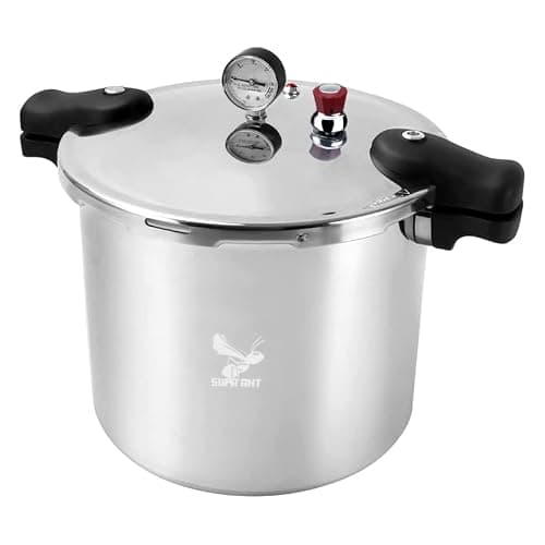 Supa Ant Pressure Canner 23 Qt with Canning Supplies Starter Kit - Canning Pressure Cooker with Gauge - Water Bath Canner Pot with Rack and Lid - Jar Lifter, XL Ladle, Jar Tongs, and Bubble Popper thumbnail 4