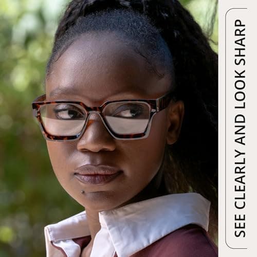 livho Oversized Blue Light Blocking Glasses for Woman - Rectangle Fashion Glasses for Computer, Chic Preppy Frame thumbnail 6