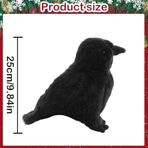 FestiGlow 1 PCS Realistic Crow Plush, Black Crow Stuffed Animal Plush, Realistic Raven Prop, Soft Little Bird Raven Stuffed for Christmas Birthday Gifts Halloween Party Home Decor 9.84 thumbnail 4