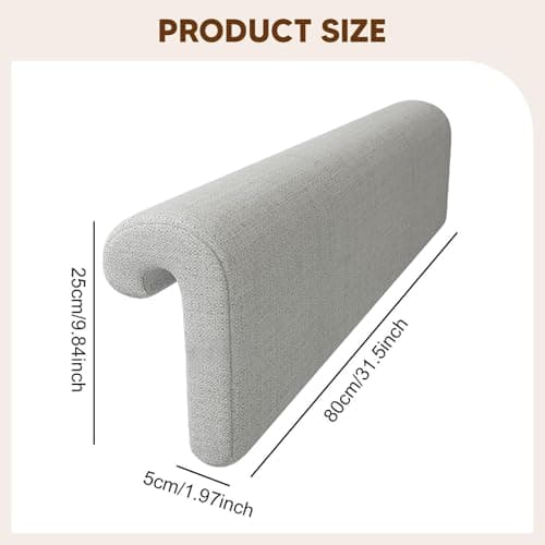 Yqqhrbm Bed Headboard Pillow Hanging Upholstered Back Cushion Removable Cover Linen Sponge Ergonomic Support Furniture Protection Suitable for Bedroom Dorm Ro, Light Gray, as described : Amazon.com.au: Home thumbnail 9