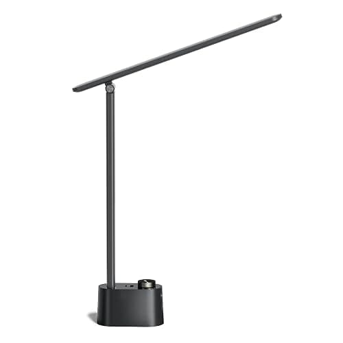 Honeywell Sunturalux™ LED Desk Lamp with USB Charging Ports HWT-H01 - Stepless Dimmable Eye Caring Desk Light for Home Office Bedroom Bedside College Dorm, Foldable Table Lamp Reading Lamp Black - Image 1