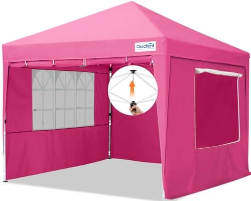 Quictent Easy Pop up Canopy Tent 10'x10' with 4 Detachable Window Sidewalls, One Person Setup, Waterproof Outdoor Portable Vendor Event Tent Shelter Enclosed, Wheeled Bag Included - Image 1