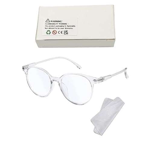 XFentech Blue Light Blocking Glasses - Fashion Oval Transparent Frame Reading Glasses Blue Light Eyeglasses Lightweight Anti Eyestrain Computer Gaming Eyewear Unisex thumbnail 7
