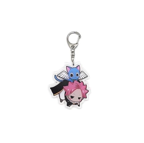 EBTY DREAMS Inc. - Set of 1 Fairy Tail Acrylic Keychain Natsu Dragneel, Happy - Image 1