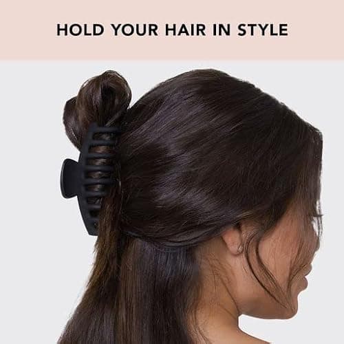 Kitsch Large Hair Clips For Women - Durable Recycled Plastic Claw Clips for Styling & Updos | Secure All-Day Hold, Comfortable Fit - Black & Tortoise | Ideal Gifts for Women, 2pcs thumbnail 4