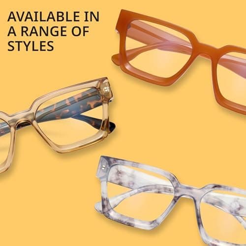livho Oversized Blue Light Blocking Glasses for Woman - Rectangle Fashion Glasses for Computer, Chic Preppy Frame thumbnail 7