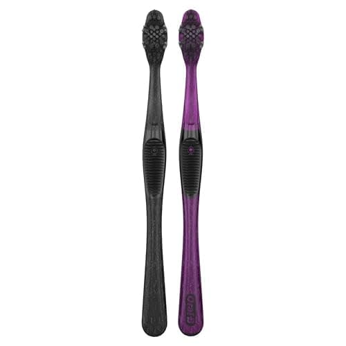 Oral-B 3D White Charcoal Toothbrush, 2 Count Medium Manual tootbrush Pack, Whitens Teeth, removes Plaque and Stains, Tongue Scraper Tooth Brush thumbnail 8