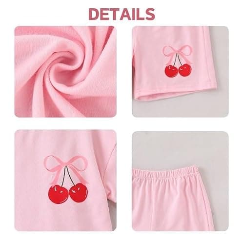 Zylvae Kid Girl 6-11 Years Summer 2-Piece Outfit Set - Daisy/Bow Print Top & Patterned Shorts Clothing Set thumbnail 6