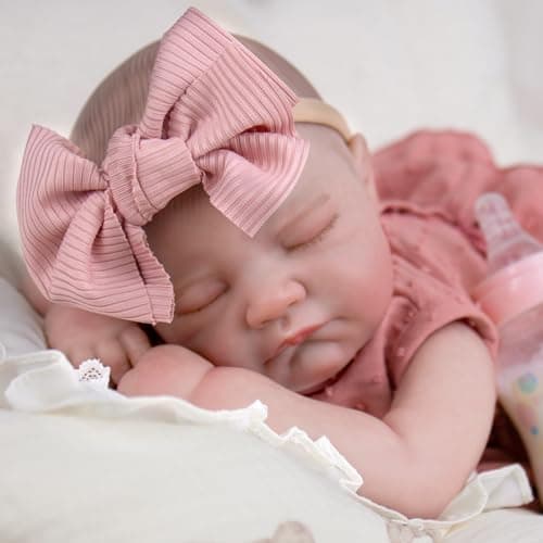 UOFTKIZ Realistic Reborn Baby Dolls - 20" Real Baby Girl Doll, Lifelike Newborn with Soft Cloth Body and Feeding Accessories, Nurturing Play, Collection Gift for Kids 3+, Grandparents, Newparents thumbnail 3