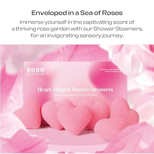 Rose Shower Steamers Gifts for Women, 6 Heart-Shaped Aromatherapy Tablets thumbnail 2