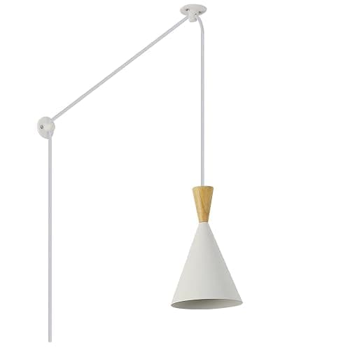 Modern plug in Pendant Light Kitchen, Adjustable chandelier hanging lamps that plug into wall outlet for Dining Room, Bedroom, Living room, ontemporary wall Décor white (No bulb) - Image 1