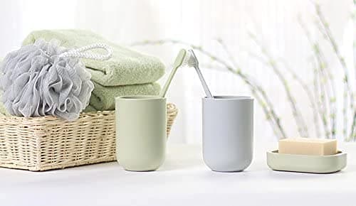 UVIVIU Toothbrush Cup, Bathroom Cup, Toothbrush Holder, Bathroom Tumbler, Plastic, 350ml (White) thumbnail 2