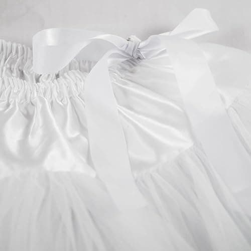 PhilaeEC Damen Petticoat Tüllrock Kurz Tutu Ballett Ballkleid Unterrock Underskirt Crinoline, Frauen Plissee Party Kostüm Skirt, Länge 40cm, Taille 55-95cm thumbnail 3