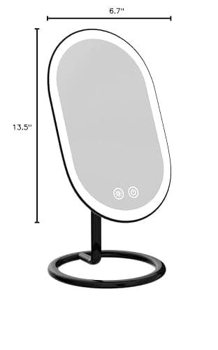 Fancii Vera LED Lighted Vanity Makeup Mirror, Rechargeable - Cordless Illuminated Cosmetic Mirror with 3 Dimmable Light Settings, Dual Magnification (Obsidian) thumbnail 3