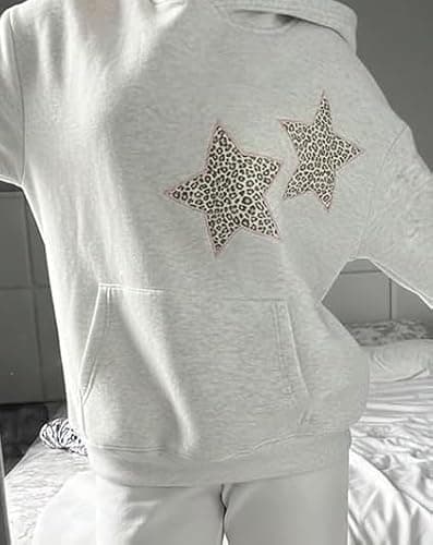 Chvity Womens Star Graphic Hoodies Oversized Y2k Leopard Print Hooded Sweatshirt Teen Girls Casual Cheetah Unisex Streetwear thumbnail 5