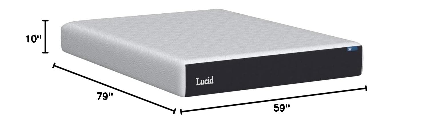 Lucid® 10" Medium Gel Memory Foam Mattress – Bamboo Charcoal & Cooling Gel – Fiberglass Free – Bed in a Box – CertiPUR-US® Certified – Queen Size thumbnail 2