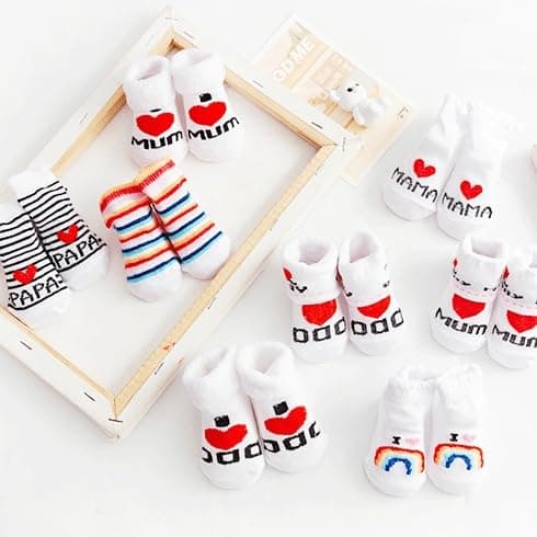 Losuesme Baby Socken 0-6 Monate Baumwolle Junge Mädchen Baumwollsocken Neugeborenen Unisex 2 Paar Kleinkind Personalisierte Geschenk Zur Geburt Mädchen thumbnail 6