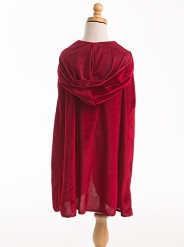 Little Adventures Traditional Hooded Princess Cloaks (Red, L/XL Age 5-9) - Machine Washable Child Pretend Play and Party Dress-up with No Glitter thumbnail 3