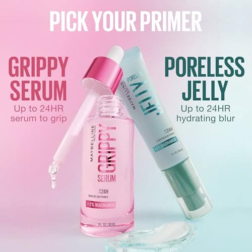Maybelline Grippy Serum Primer, Hydrating Makeup Primer with 2% Niacinamide For Up To 24HR Make Up Wear, Clear, 1 Count thumbnail 7