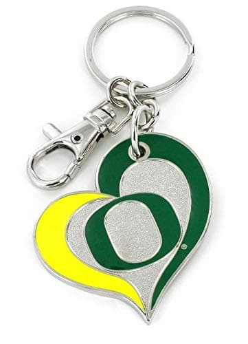 aminco University of Oregon Swirl Heart Keychain - Image 1