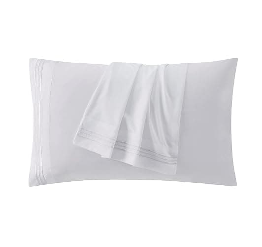 Clara Clark Bed Sheets, Premier 1800 Series 4 Piece Bed Sheet Set, Deep Pocket, Wrinkle, Fade, Stain Resistant, Luxury Soft Bedding Sheets & Pillowcases, Twin, White thumbnail 7