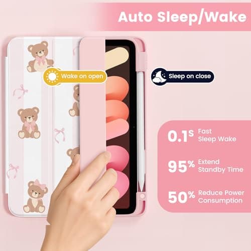 PeculiChic Case Compatible with iPad Air 11 inch M3 2025 / M2 2024, iPad Air 5th 2022 / 4th Generation 10.9 Inch 2020, Shockproof Hybrid Slim Stand Cover with Clear Back Shell & Pencil Holder, Z005 thumbnail 5