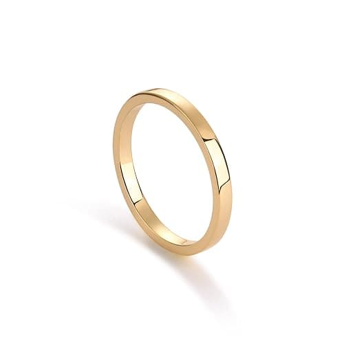PAVOI 14K Gold Plated Twist Stacking Ring | Bands for Women - Image 1