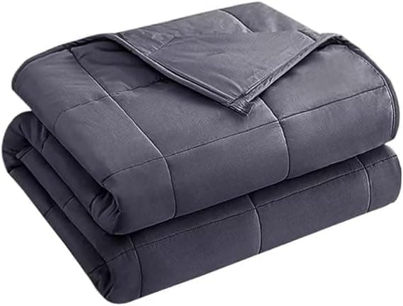 yescool Weighted Blanket for Adults (15 lbs, 60" x 80", Grey) Cooling Heavy Blanket for Sleeping Perfect for 140-160 lbs, Queen Size Breathable Blanket with Premium Glass Bead, Machine Washable - Image 1