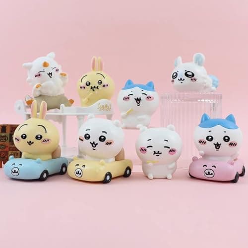 Chikawa Figure Decorations, Cute Cartoon Statue Chikawa Bear Figurine for Desktop Computer Notebook Office Desk Car Dashboard Decor (Hachiware-B) thumbnail 4