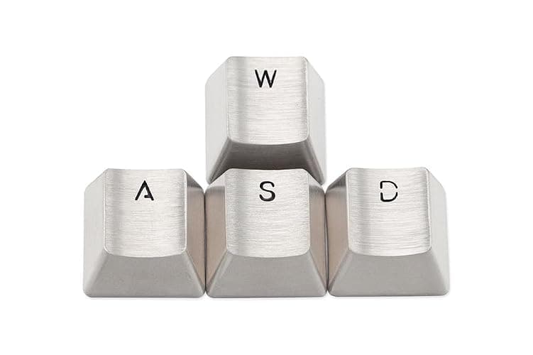 KPREPUBLIC teamwolf Stainless Steel MX Keycap Silver Color Metal keycap for Mechanical Keyboard Gaming Key WASD Key Light Through Back lit (TW Gaming WASD Key x1) thumbnail 2
