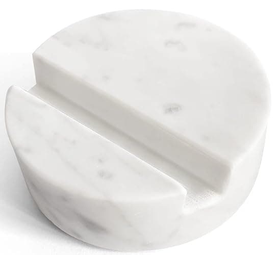 fashciaga Luxurious Marble Cell Phone Stand Holder for Cellphone Tablet On Desk, Countertop, Table, Nightstand. Heavy Real Stone Mobile Phone Stands (Solid) thumbnail 6