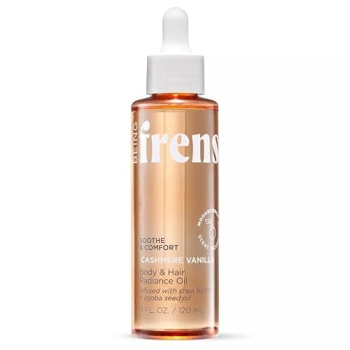 Being frenshe Cashmere Vanilla BODY AND HAIR RADIANCE OIL | Shea Butter with Jojoba and Radiance Oil for Dry Skin & Hair | Comes With Makeup Removal Pads Gift - Image 1