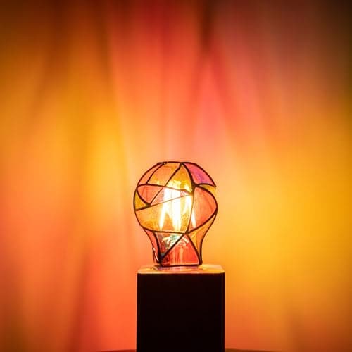 CybaaLuxzus Stained Glass Light Bulb,Rainbow Painted Light Bulb,Mosaic Light Bulb,4W 120V,Multi Colored Colorful Light Bulb Indoor,Fun Romantic Light Bulbs,Unique Decorative Light Bulbs thumbnail 3