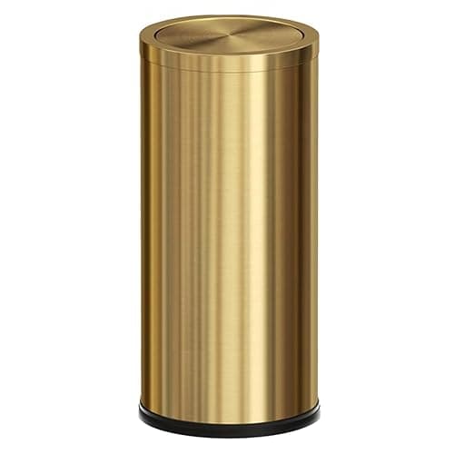 LEASYLIFE 30L/8GAL Gold Brass Kitchen Trash Can,Tall Commercial Garbage can，Large Capacity FILP lid Trash can for Kitchen,Shopping mall,Elevator gate,Airport, Hotel,Commercial (Gold) - gold