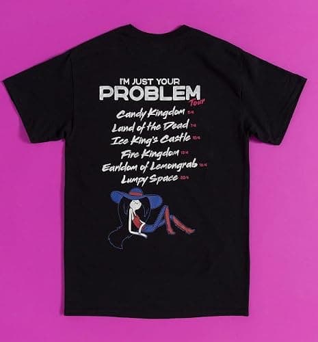 Adventure Time Marceline Just Your Problem Tour Black T Shirt with Back Print thumbnail 2