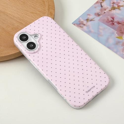 Sloveic for iPhone 17 Case with Cute Fashion Polka Dot Aesthetics Design Simple Case for Soft TPU Slim Protection Cover for Women Girls-Pink thumbnail 4